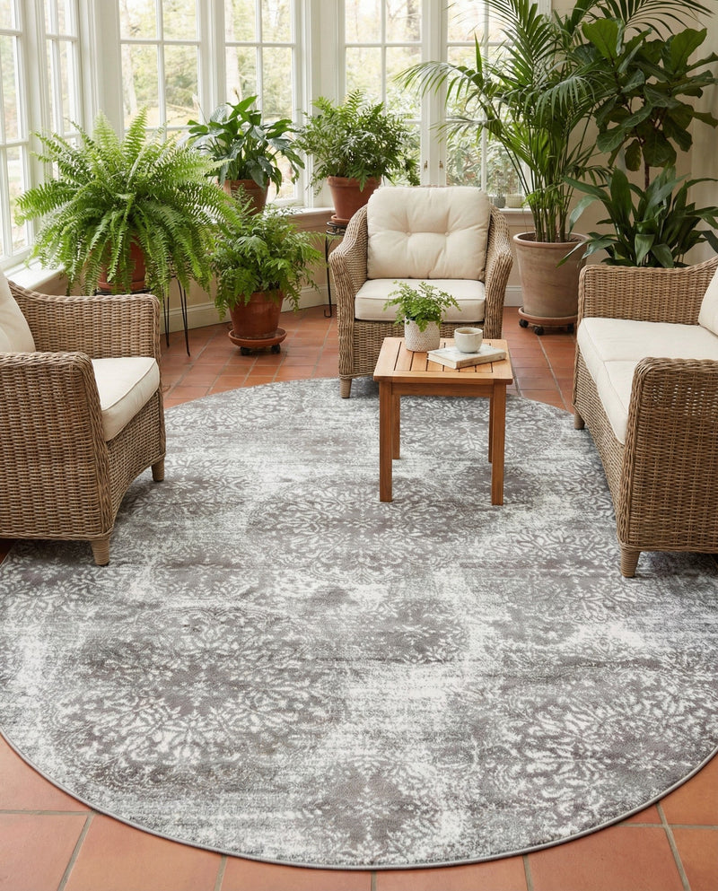 Riviera Elegance Collection Area Rug -  Monaco (Light Gray) Oval Light Gray  lifestyle 71