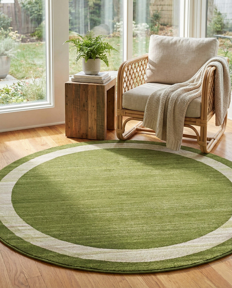 Studio Haven Collection Area Rug -  Alcove (Green) Round Green  lifestyle 59