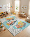 Wonder Tykes Collection Area Rug -  Labyrinth Rectangle Teal  lifestyle 13