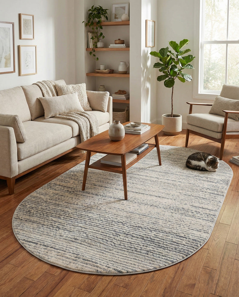 Serenity Sands Collection Area Rug -  Tranquilbay Oval Cream  lifestyle 72