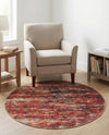 Sahara Essence Collection Area Rug - Oasis (Rust Red) Round Rust Red  lifestyle 39