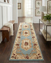Versailles Elegance Collection Area Rug -  Louveciennes (Light Blue) Runner Light Blue  lifestyle 91