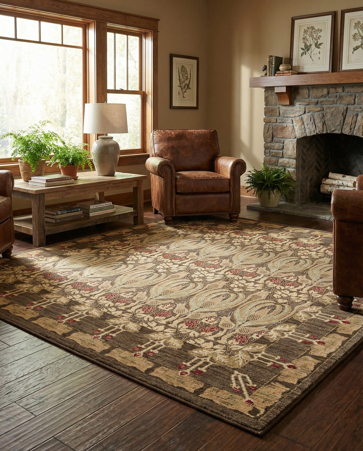 Chelsea Elegance Collection Area Rug -  Brompton (Brown) Square Brown  lifestyle 100