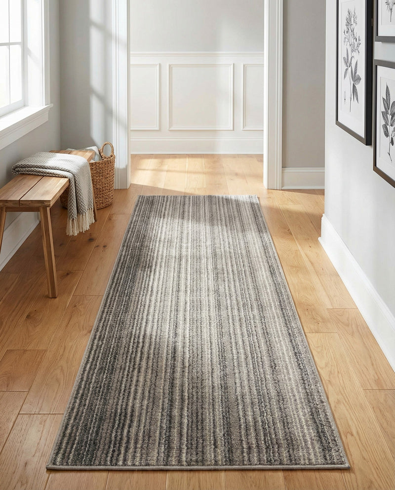 Jewel Oasis Collection Area Rug - Sapphire (Gray) Runner Gray  lifestyle 51