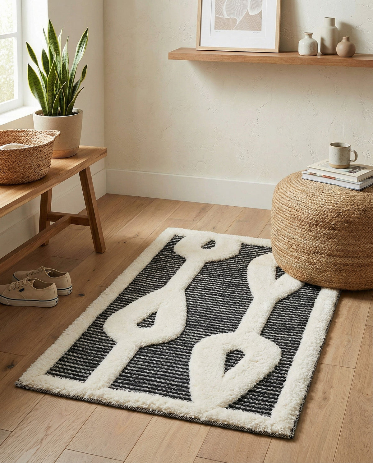 Monochrome Collection Area Rug -  Marble Rectangle Gray  lifestyle 17