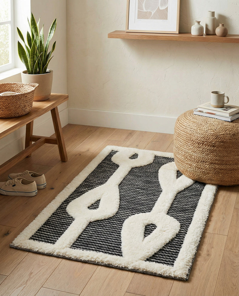 Monochrome Collection Area Rug -  Marble Rectangle Gray  lifestyle 17