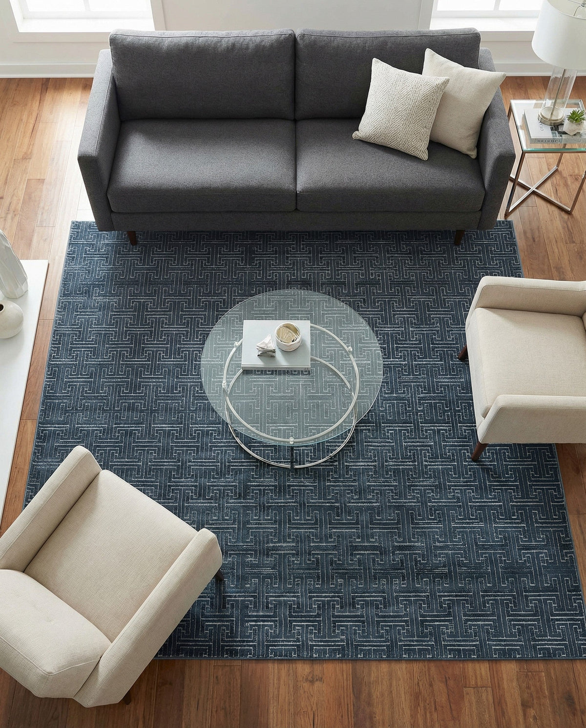 Metro Heights Collection Area Rug -  Hamilton Square Navy Blue  lifestyle 88