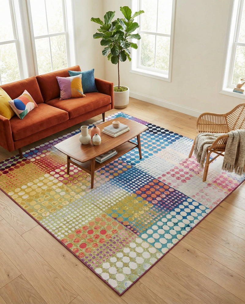 Urban Terrace Collection Area Rug -  Atrium Square Multi  lifestyle 61