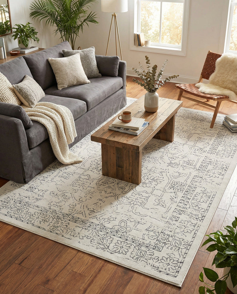 Savannah Soiree Collection Area Rug -  Everglade (White) Rectangle White  lifestyle 20