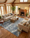 Cascade Range Collection Area Rug - Hood (Blue Gray) Rectangle Blue Gray  lifestyle 11