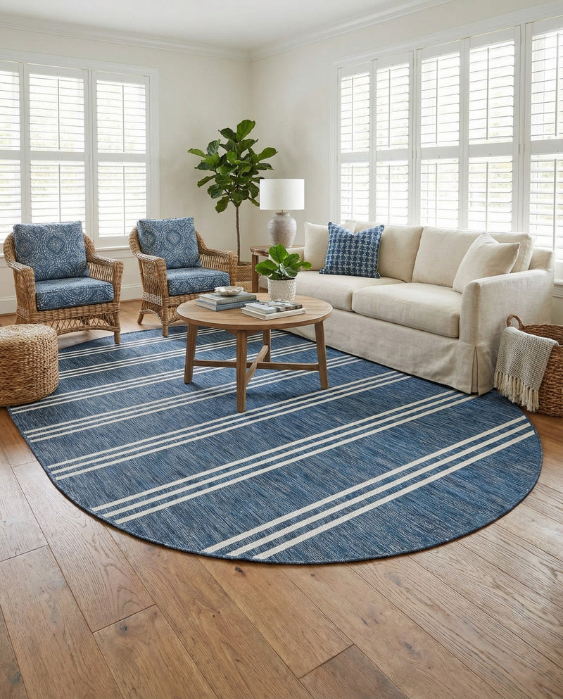 Urban Oasis Rugs Collection Area Rug -  District (Blue) Oval Blue  lifestyle 54