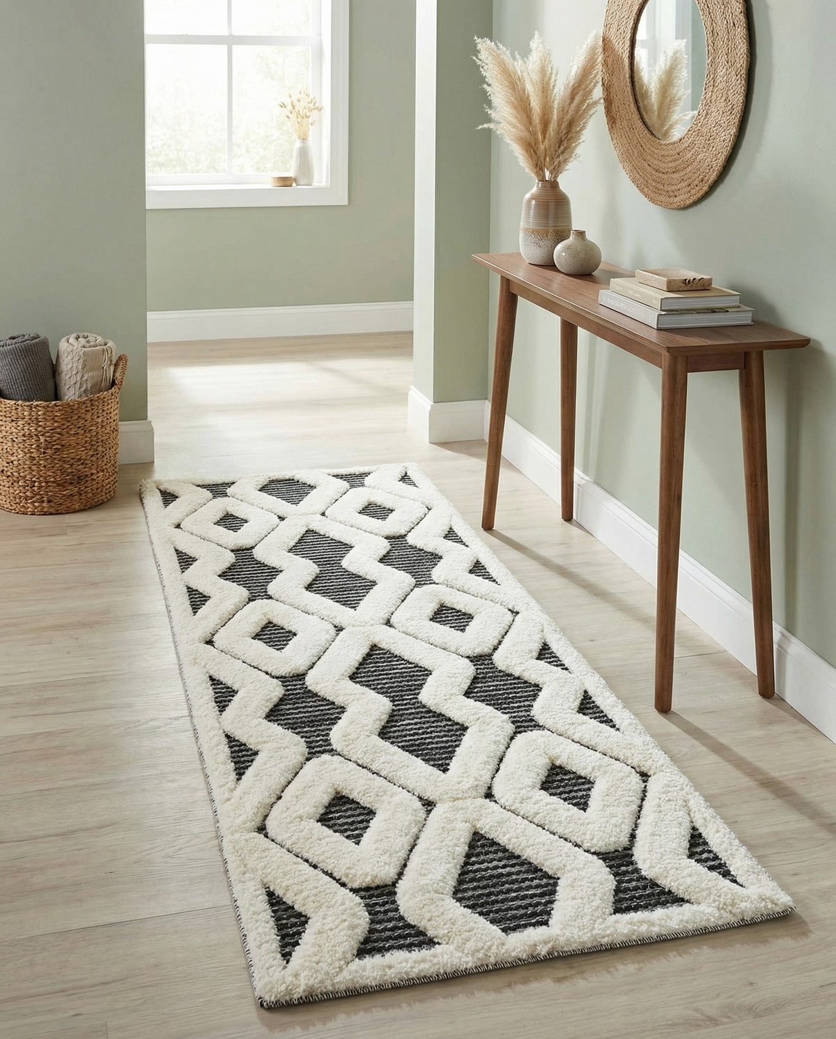 Monochrome Collection Area Rug -  Glacier Runner Gray  lifestyle 117