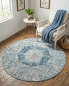 Coastal Haven Collection Area Rug - Seabreeze (Navy Blue) Round Navy Blue  lifestyle 52