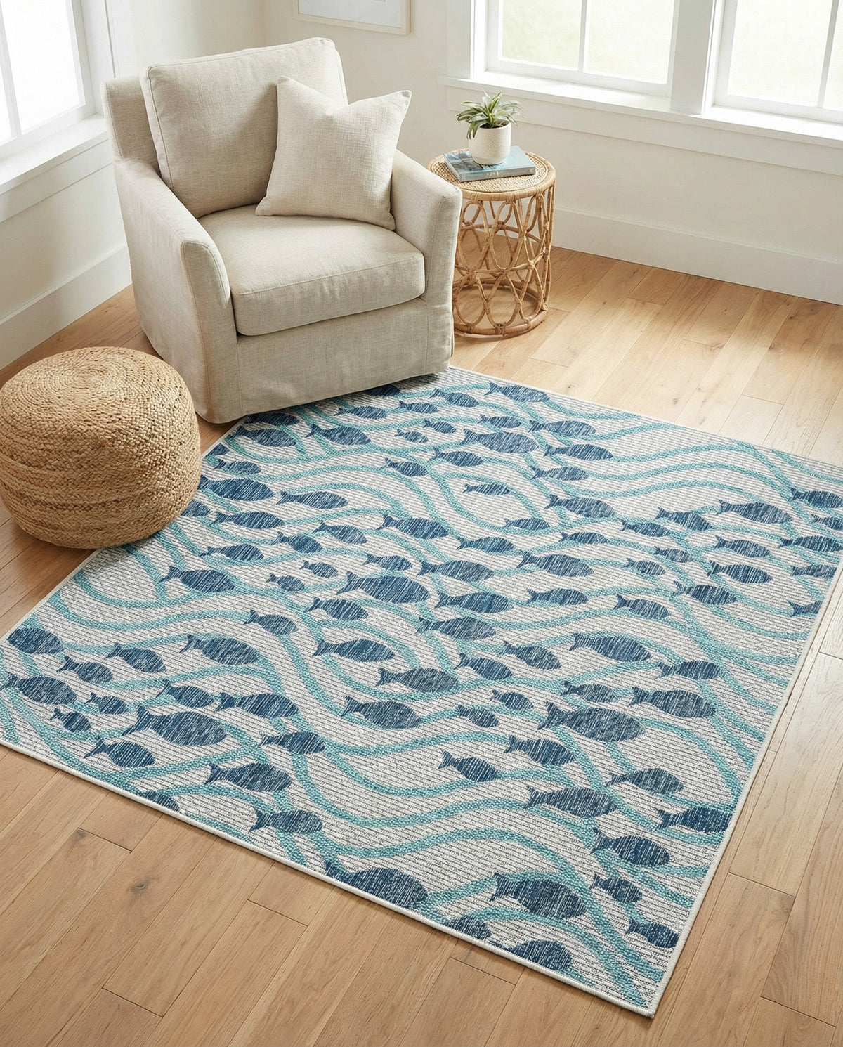 Seaside Haven Rugs Collection Area Rug -  Harbor Square Blue  lifestyle 94
