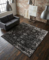 Riviera Elegance Collection Area Rug - Antibes (Black) Square Black  lifestyle 52