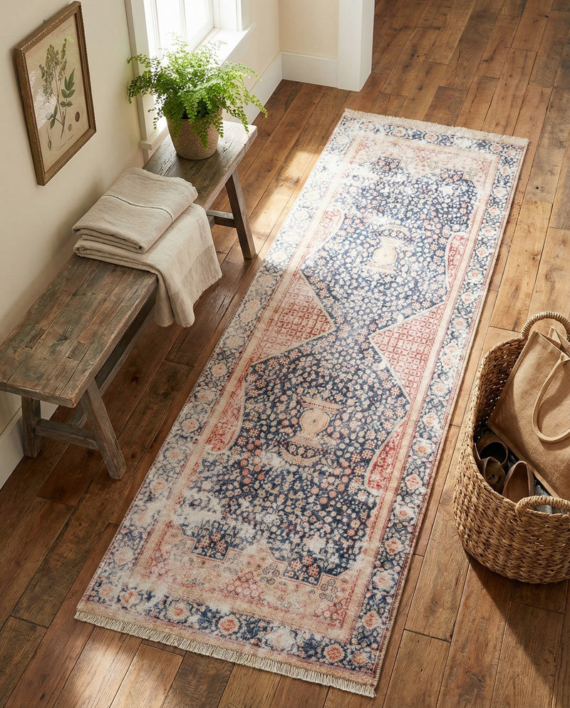 Bazaar Chic Collection Area Rug -  Rabat Runner Navy Blue  lifestyle 52
