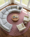 Urban Terrace Collection Area Rug -  Astoria (Rust Red) Round Rust Red  lifestyle 51
