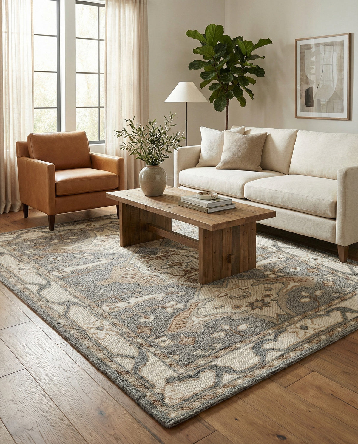 Byzantine Heritage Collection Area Rug - Istanbul Rectangle Antique Gray  lifestyle 10