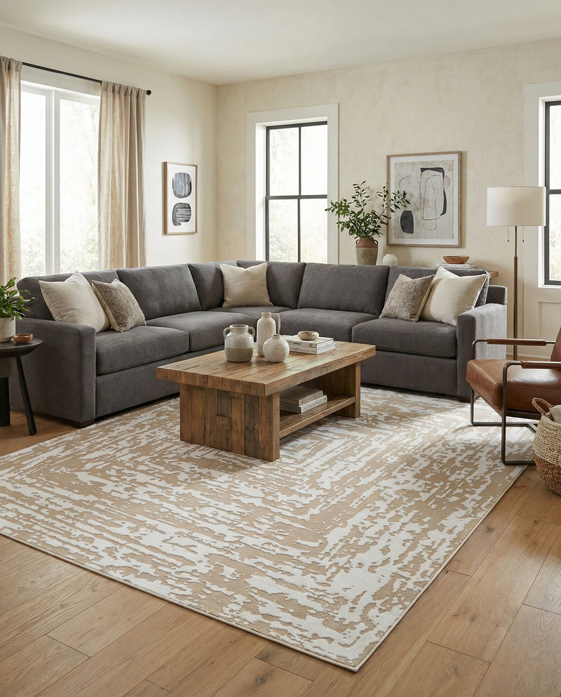 Sanctuary Retreat Collection Area Rug -  Asylum Rectangle White Bone  lifestyle 27
