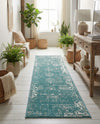 Riviera Elegance Collection Area Rug - Antibes (Turquoise) Runner Turquoise  lifestyle 75