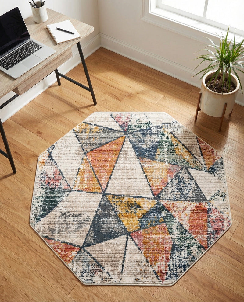 Jewel Oasis Collection Area Rug -  Topaz Octagon Multi  lifestyle 54