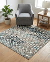 Mediterranean Lattice Collection Area Rug - Santorini (Multi Gray Blue) Square Multi Gray Blue  lifestyle 42