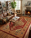 Persian Elegance Collection Area Rug -  Golestan Rectangle Red  lifestyle 37