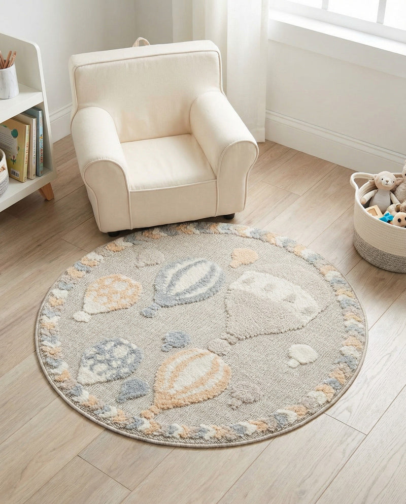 Wonder Tykes Collection Area Rug -  Joyscape Round Multi  lifestyle 57