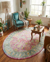 Arcadia Rugs Collection Area Rug -  Shangri-La Oval Pink  lifestyle 78