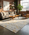 Bloomsbury Elegance Collection Area Rug -  Soho Rectangle Yellow and Gray  lifestyle 39