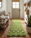 Berber Lattice Shag Collection Area Rug - Atlas (Green) Runner Green  lifestyle 64