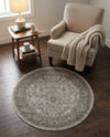 Horizon Collection Area Rug -  Apex (Light Gray) Round Light Gray  lifestyle 44
