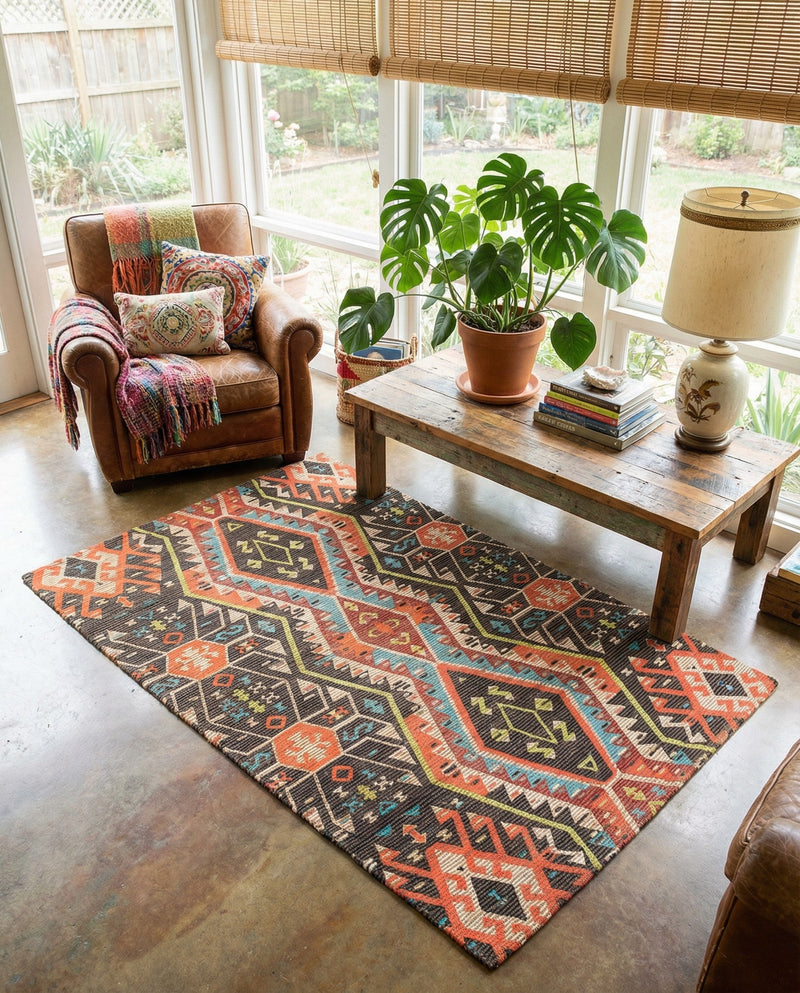 Savannah Threads Collection Area Rug - Yosemite Rectangle Multi  lifestyle 13