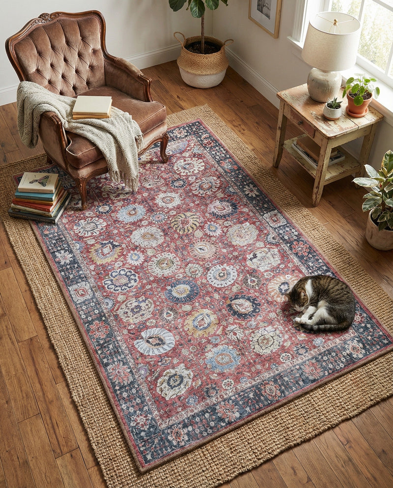 Heritage Elegance Collection Area Rug -  Gatchina Rectangle Vintage Red  lifestyle 4