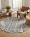 Cascade Range Collection Area Rug - Hood (Gray) Round Gray  lifestyle 39