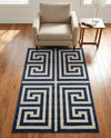 Aegean Labyrinth Collection Area Rug -  Mykonos Rectangle Navy Blue  lifestyle 42