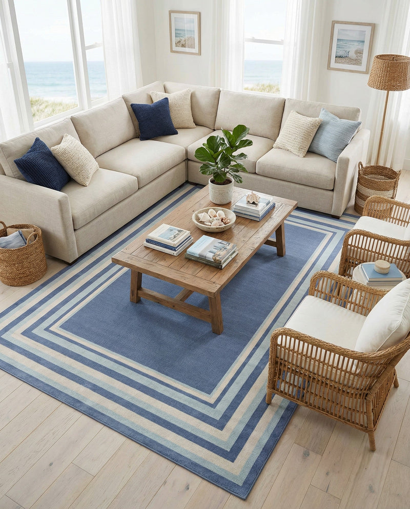 Lagoon Oasis Collection Area Rug -  Harbor Rectangle Blue  lifestyle 28