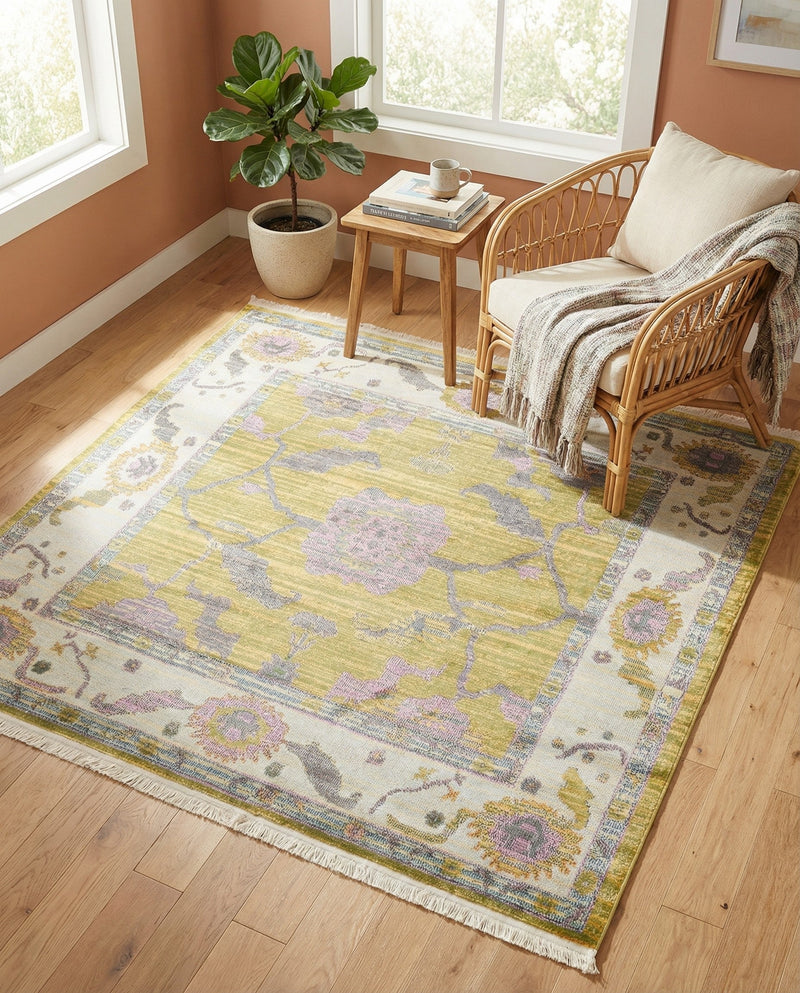 Arcadia Rugs Collection Area Rug - Eden (Green) Square Green  lifestyle 72