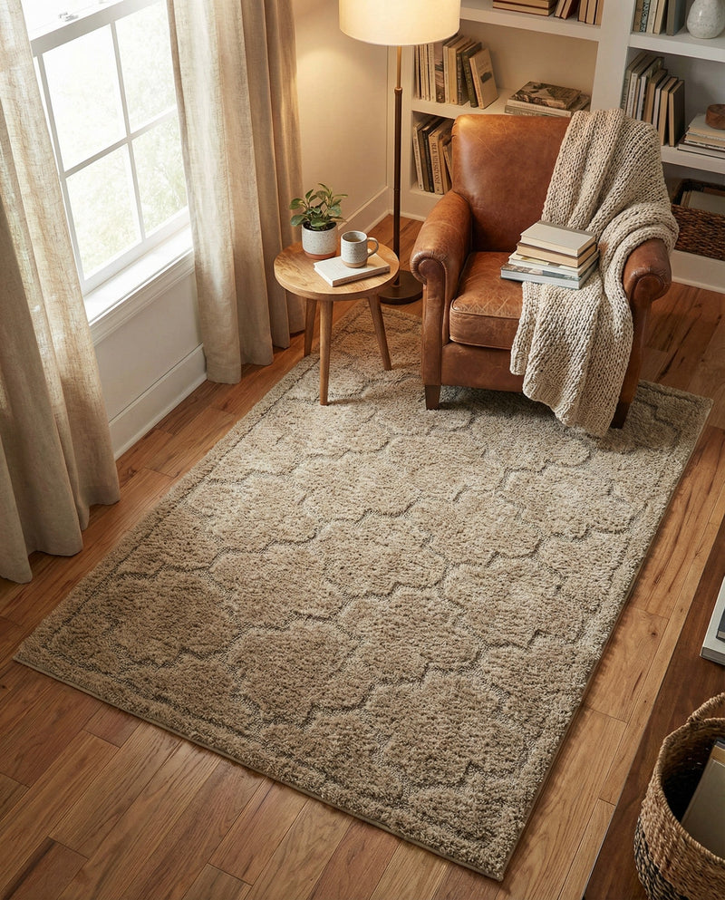Trellis Haven Collection Area Rug -  Havencrest Rectangle Beige  lifestyle 22