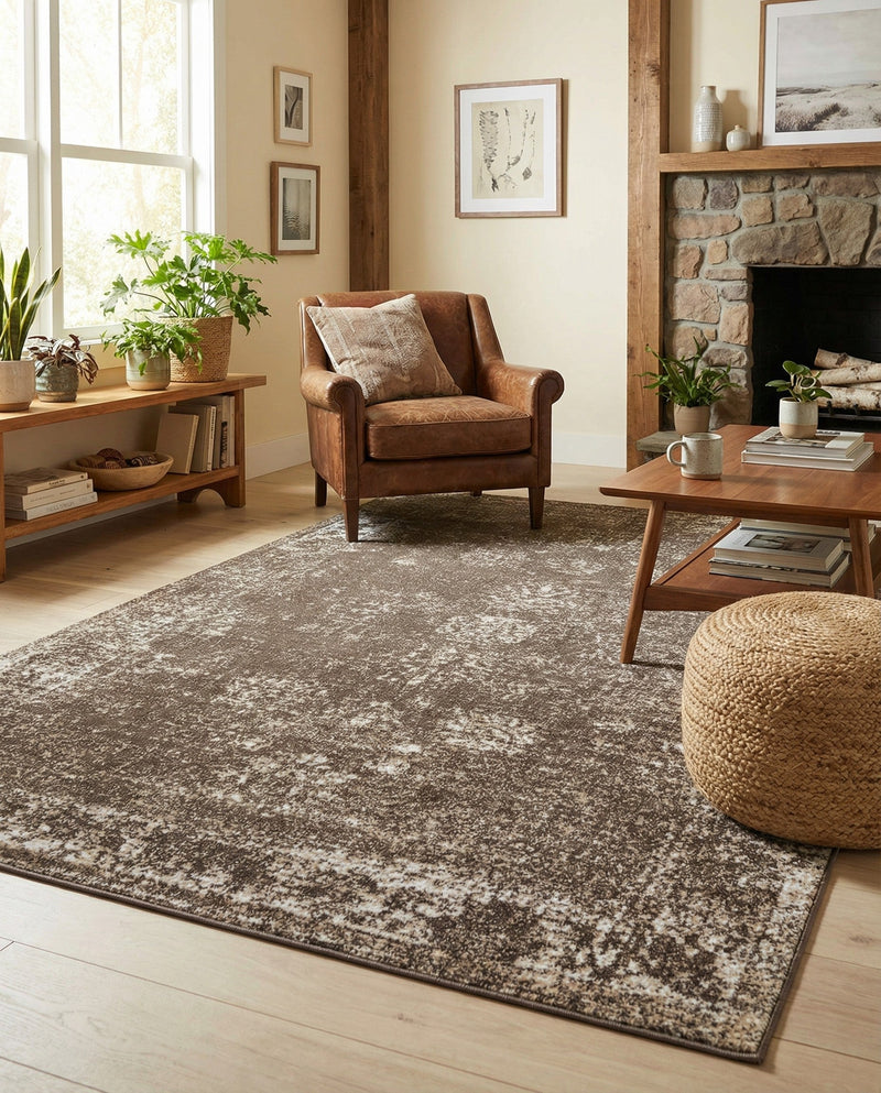 Riviera Elegance Collection Area Rug - Antibes (Brown) Rectangle Brown  lifestyle 21