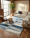 Cozy Cove Shag Collection Area Rug -  Tidewater Rectangle Blue  lifestyle 27