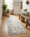 Aegean Elegance Collection Area Rug -  Milos Runner Gray Blue  lifestyle 55