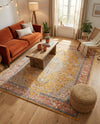 Seville Stripes Collection Area Rug - Cadiz (Yellow) Rectangle Yellow  lifestyle 17