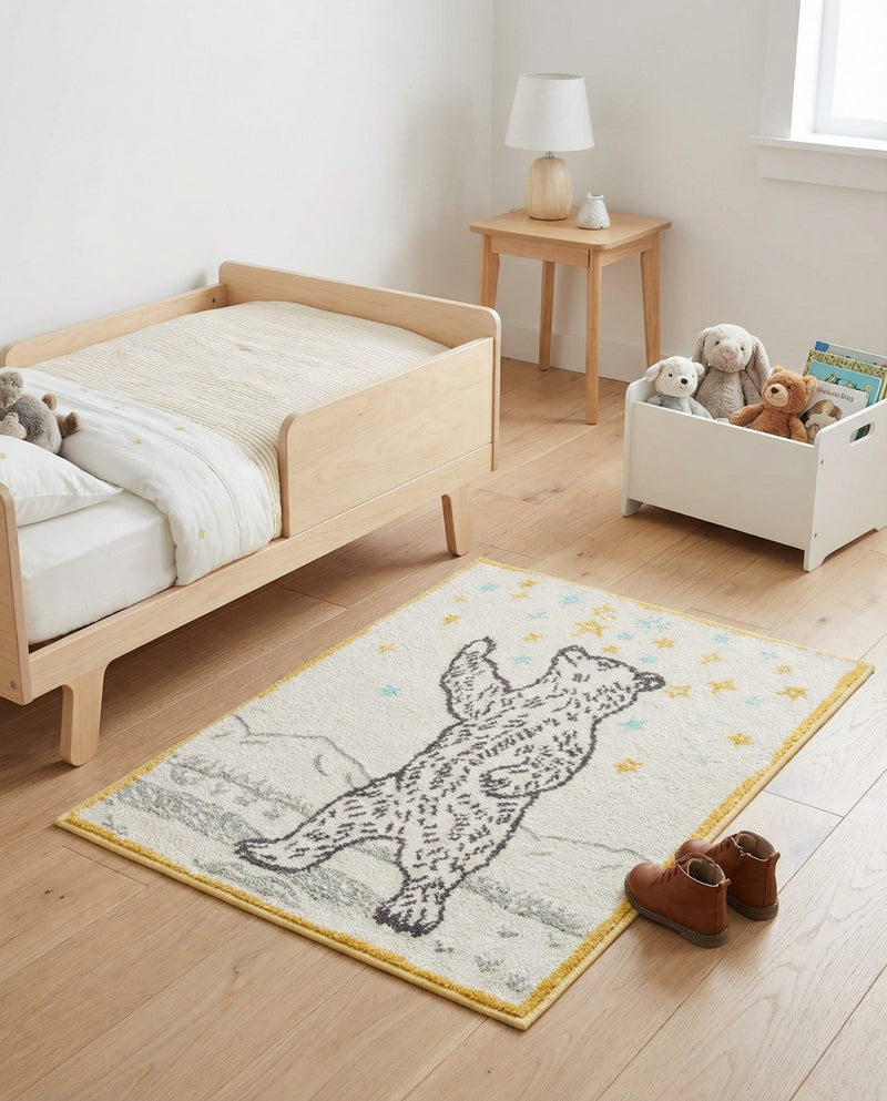 Wonder Tykes Collection Area Rug -  Pixie Rectangle Ivory and Gray  lifestyle 6