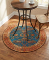 Patio Heritage Collection Area Rug -  Pavilion Round Navy Blue  lifestyle 59