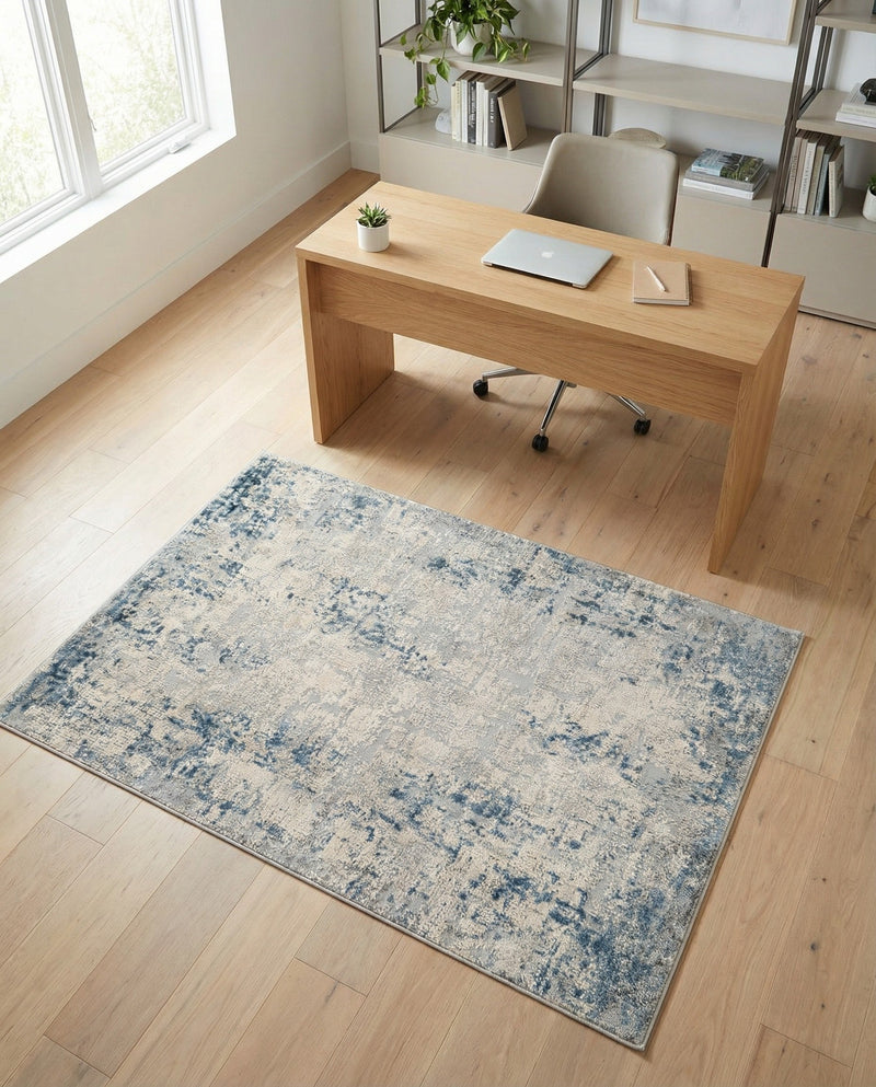 Aegean Elegance Collection Area Rug -  Milos Rectangle Gray Blue  lifestyle 18