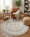 Cascade Range Collection Area Rug -  Shasta (Ivory) Round Ivory  lifestyle 44