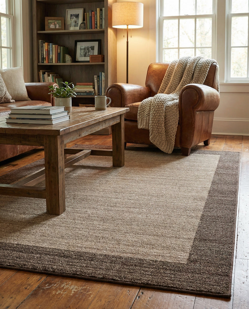 Studio Haven Collection Area Rug -  Conservatory (Light Brown) Rectangle Light Brown  lifestyle 14