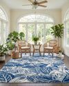 Meadow Breeze Collection Area Rug -  Bluebell Rectangle Navy Blue  lifestyle 28