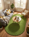 Plush Oasis Collection Area Rug - Serenity (Grass Green) Oval Grass Green  lifestyle 86